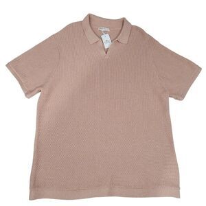 Marine Layer Conrad Sweater Polo Top Mens Size XXL Raw Earth Cotton Soft 2XL NEW